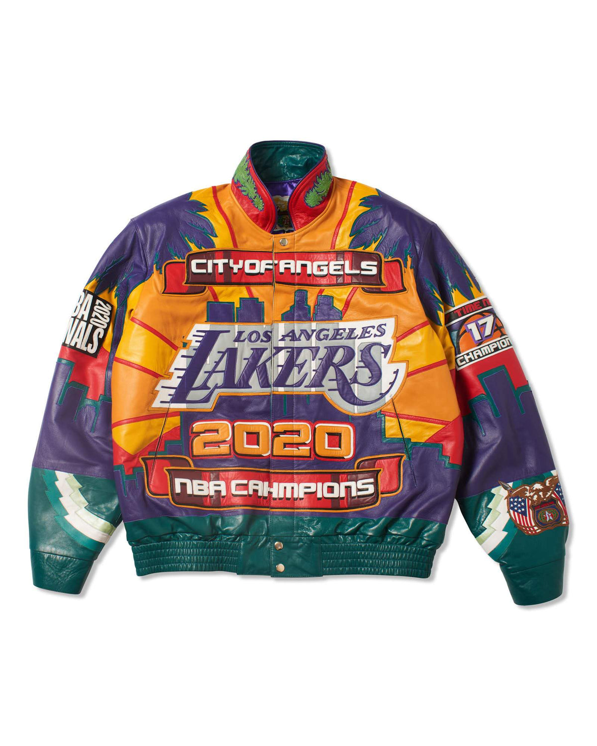 90s NBA Jeff Hamilton Charlotte Hornets Leather Varsity Jacket