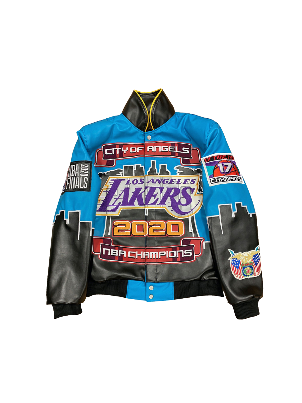 JEFF HAMILTON Lakers Appliquéd Felt and Leather Bomber Jacket for Men