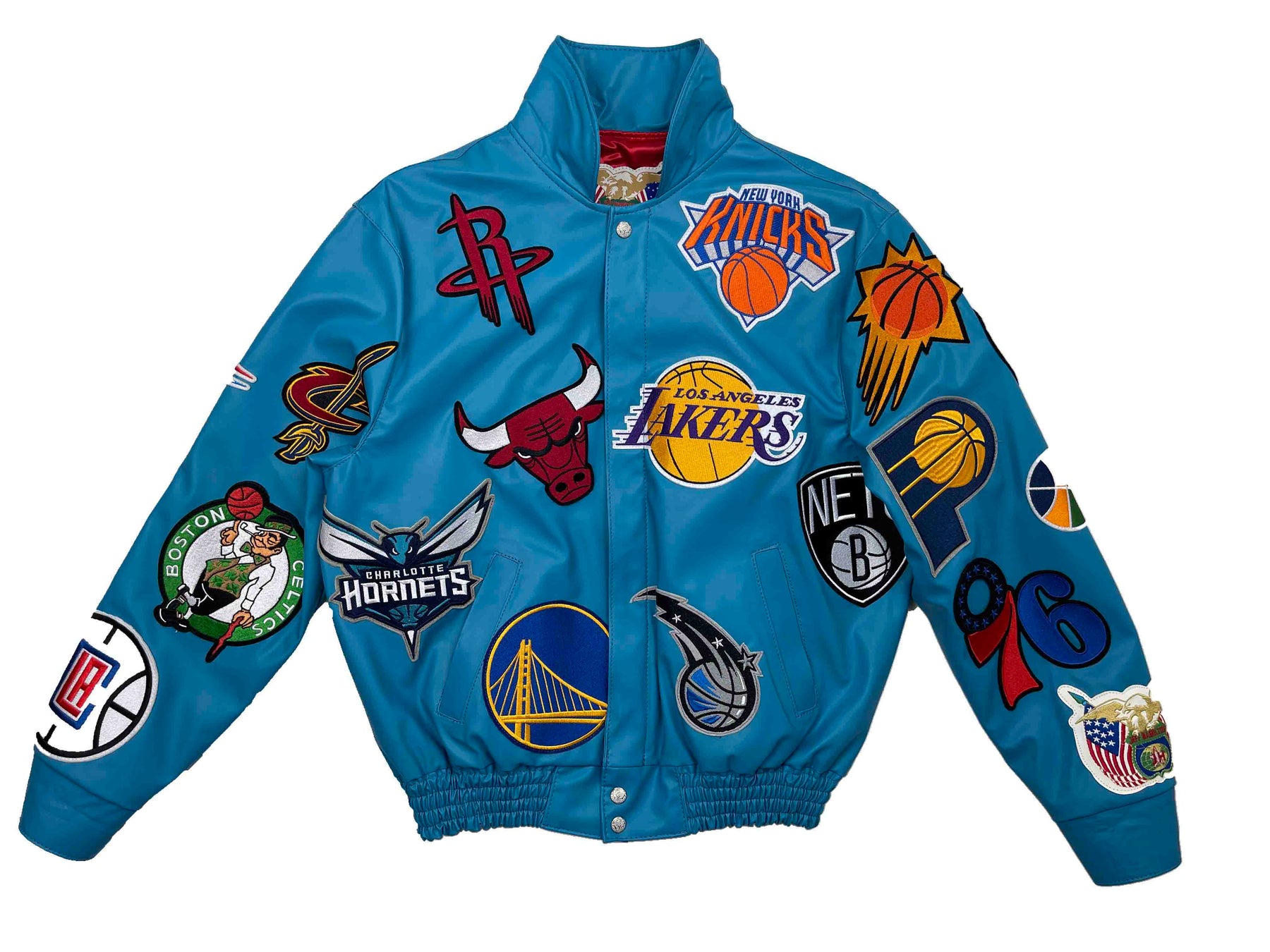 NBA Collage faux-leather jacket